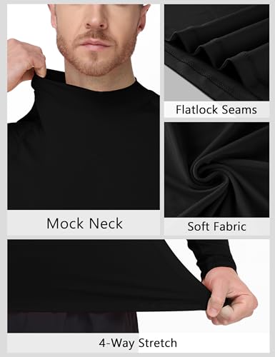 Men's Mock Turtleneck Compression Shirt Long Sleeve Undershirt