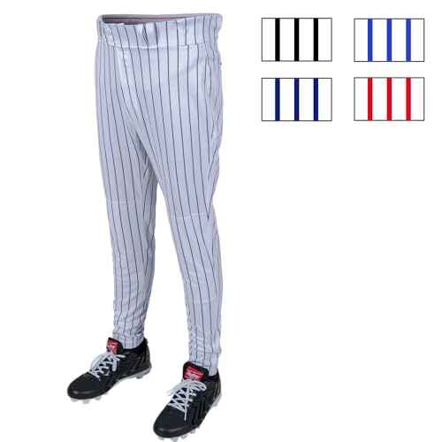Rawlings Mens Rawlings | Pro 150 Series Baseball Pants | Tapered Jogger Fit | Youth Sizes | Pinstripe | Multiple Colors