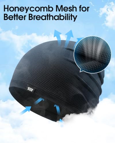Large Breathable Skull Cap Sweat Control Mesh for Men Women - Black, Gray, White
