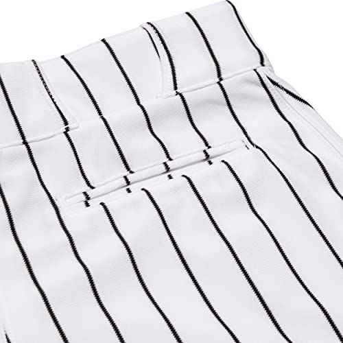 CHAMPRO mens Classic Youth Triple Crown Pinstripe Polyester Baseball Knicker, White, Black, X-Large US