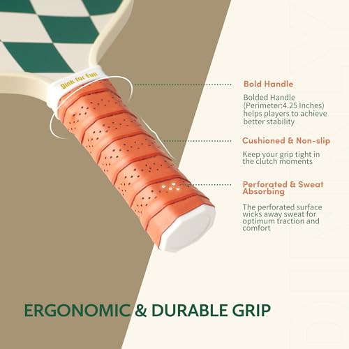 Pickleball Paddles Set of 2/4 - USAPA Approved Graphite Paddle with Wave Check - Dark Green 4-Wave Check Variation