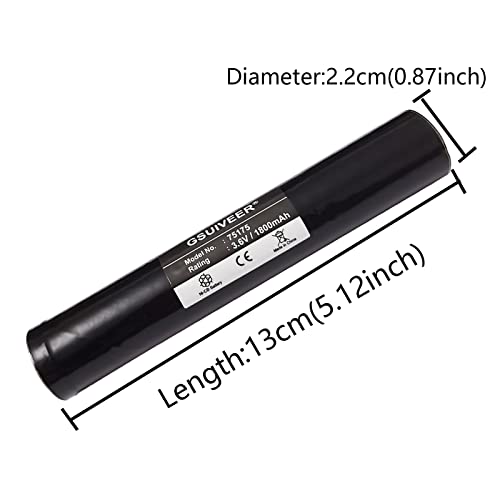 Rechargeable 3.6V 1800mAh Ni-CD Battery Pack for Streamlight & Pelican Flashlights - 1 Pack
