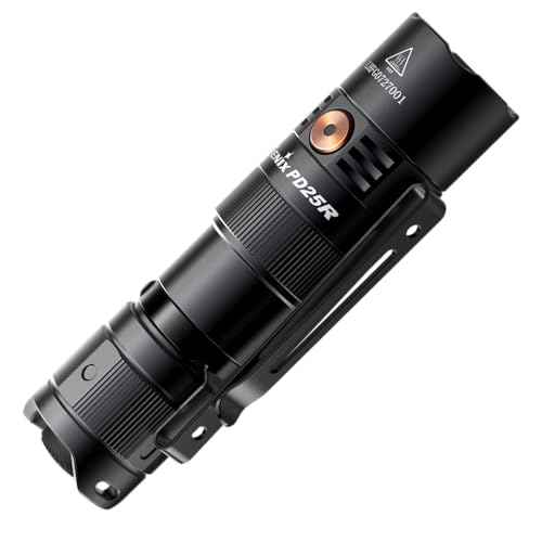 Fenix PD25R EDC Flashlight 800 Lumen USB-C Rechargeable, Dual Switch Pocket Size Lightweight with Organizer