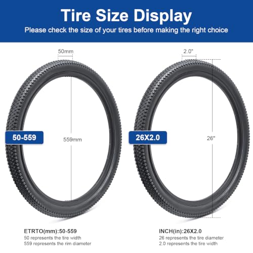 26x2.0 Bike Tire - Mountain Folding Bicycle Replacement Tire