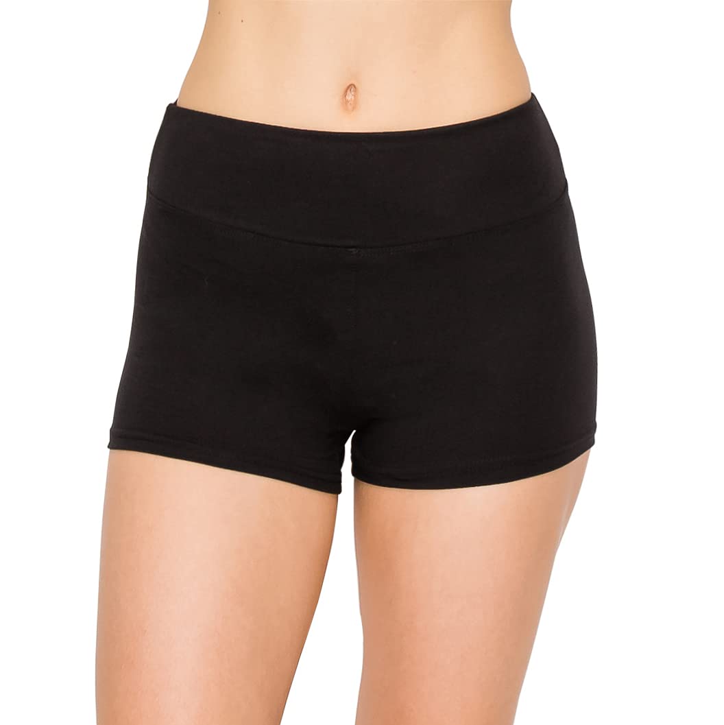 ALWAYS Yoga Shorts for Women – High Waisted Workout Biker Shorts for Yoga, Running & Under Dress Anti-Chafing Comfort, Black M