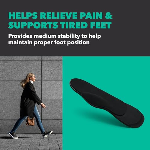 Orthotic Arch Support Insoles for Women 9-10 & Men 8-9, 3/4 Length Comfort Cushion