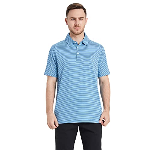 Golf Shirts for Men Dry Fit Short Sleeve Print Performance Moisture Wicking Polo Shirt