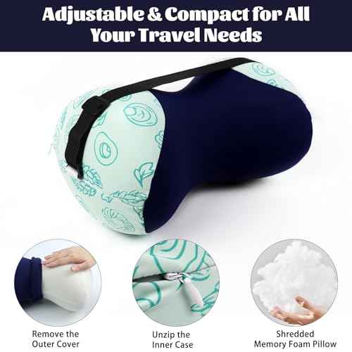 Knee Pillow for Side Sleepers, Camping Pillow, Leg Pillow, Small Memory Foam Pillow Travel, Comfortable Leg Pillow for Side Sleeping, Compatible for Camping