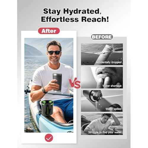 Mellbree Kayak Cup Holder, Anti-Toppling Fishing Drink Holder Kayak Accessories Track Mount for Fishing, Fish Bait Storage, Phone Holder Multifunctional Bottle Holder