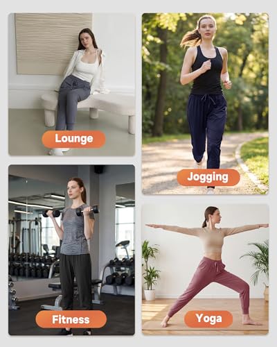 Women's Olive Green Joggers with Pockets - Lightweight Athletic Lounge Pants, 27" Inseam, X-Large