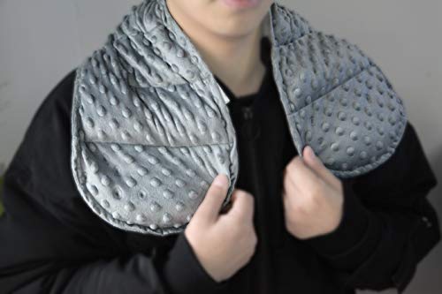 Weighted Shoulder Wrap - Gray 4 Pounds Minky Comfort Wrap for Neck & Shoulders