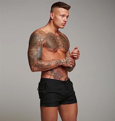 Men's Quick Dry Swim Trunks with Zipper Pockets and Mesh Lining