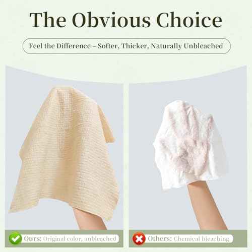 Compressed Bamboo Towels, Unbleached Natural Color, Softer & Thicker, Eco-Friendly & Lint-Free Disposable Washcloths for Travel, Camping, Gym, Hiking, Home Use