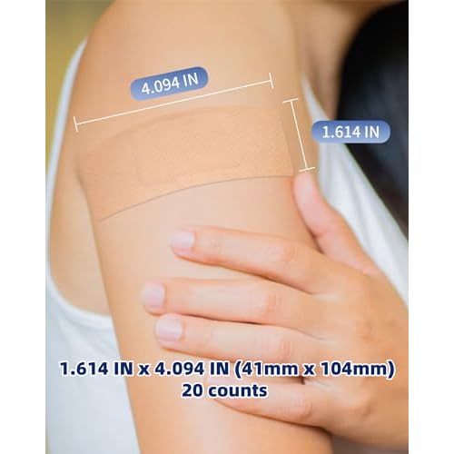 CareUs Pro Elastic & Waterproof Bandages,Latex Free - 20 Count, 1.6 x 4 Inch, Skin-Friendly, 8X Flexibility, Ideal for Sensitive Skin, Gifts for Mom