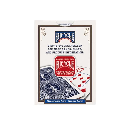 Bicycle Jumbo Index Playing Cards 12 Pack - Large Print Poker Size - Red & Blue - Variation of THIS listing