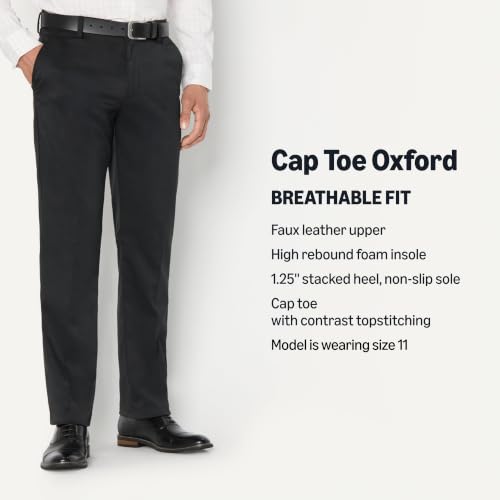 Men's Black Cap Toe Oxford Dress Shoes - Size 10