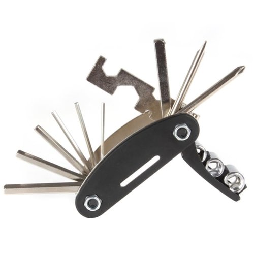 Mocaboutu 16 in 1 Bike Repair Tools Kit - Compact Design, Multifunctional Bicycle Repair Tool Set for Tire, Chain, Spoke, and More - Multifunctional Folding Bicycle Repair Combination