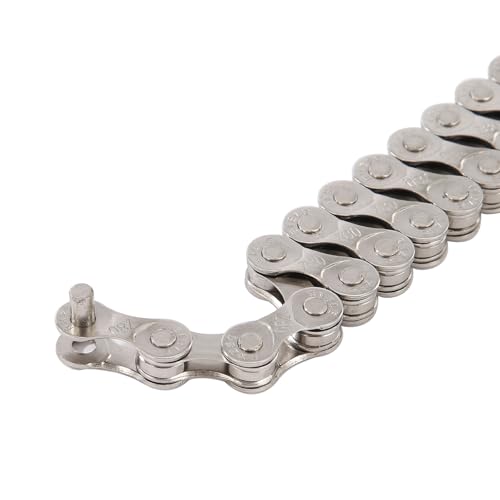 6/7/8 Speed Bike Chain,Suitable for Road Bicycles,Mountain Bike Accessories,Full Silver Plating,116 Links,Compatible with Shimano/SRAM Mountain, Road Bike