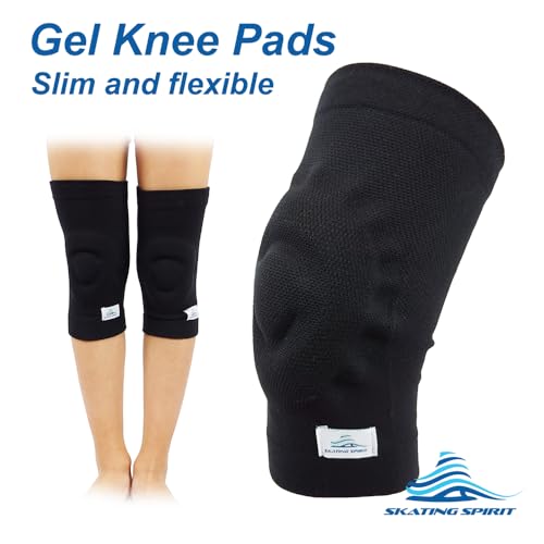 Gel Knee Pads for Dancing & Skating - Support & Cushioning, Medium Black