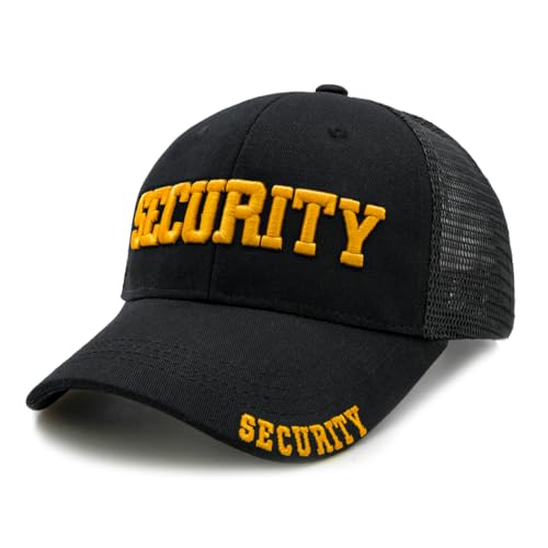 Waldeal Security Trucker Hat for Men Women, Embroidered Adjustable Snapback Mesh Baseball Cap for Security Guard