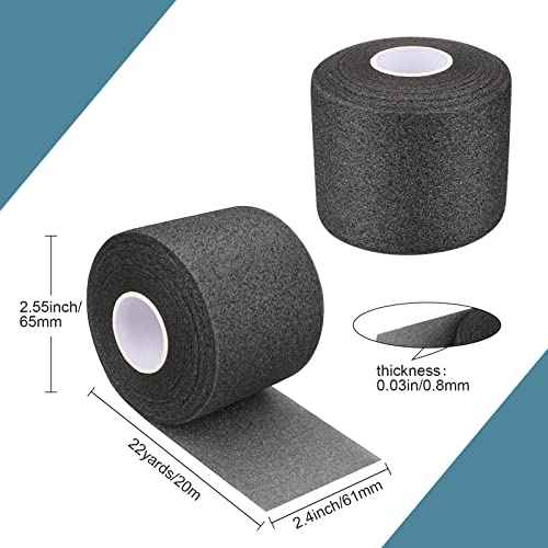 Cosywell Pre Wrap for Athletic Tape 3 Pieces Black Foam Underwrap for Sports Comfortable for Ankles Wrists Hands and Knees(2.4 Inches x 22 Yards)