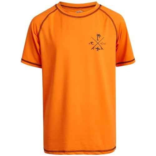 Quad Seven Boys Swim Shirt - 2 Pack Quick Dry Sun Protection Short Sleeve Rash Guard for Boys Youth Kids Swimwear (2T-18)