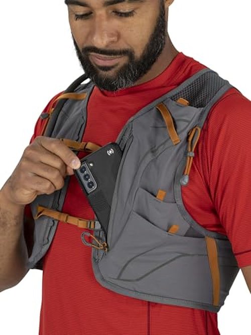Osprey Duro 6L Men's Running Hydration Vest with Hydraulics Reservoir, Phantom Grey/Toffee Orange, Large