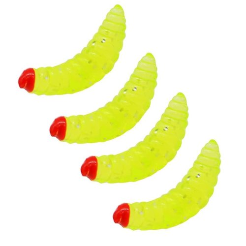 OriGlam 100pcs Soft Silicone Maggot Worm, Soft Artificial Bread Worm Fishing Lure, Biomimetic Earthworm Lures Worm Fishing Lures Simulation Bait Fake Worm