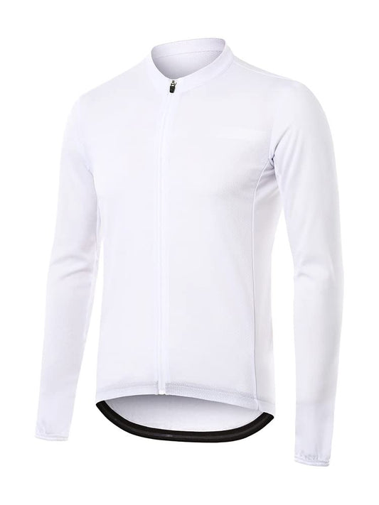 ARSUXEO Men's Cycling Jersey Long Sleeve Slim Fit Bike Jersey Biking Bicycle Cycling Shirt 6038 White Size Medium