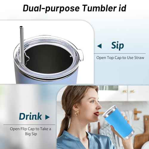 20 oz Tumbler Replacement Lids, Splash-Proof Replacement Lid, Replacement Lid for YETI Rambler, Old Style Rtic and More Travel Mugs (4 Pack