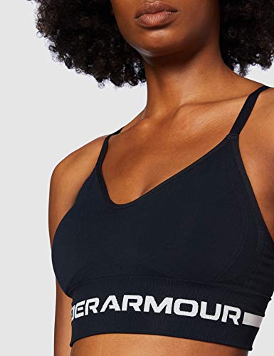 Under Armour Women's Seamless Low Long Sports Bra Small Black Halo Gray