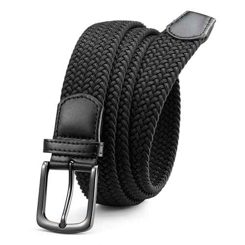 CHAOREN Mens Belt - Braided Stretch Golf Belt for Men 1 3/8"- Gift for Golf Pants Casual Shorts Jeans