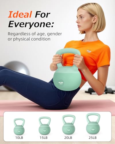 Soft Kettlebell 10LB for Safe Strength Training Home Workout Equipment