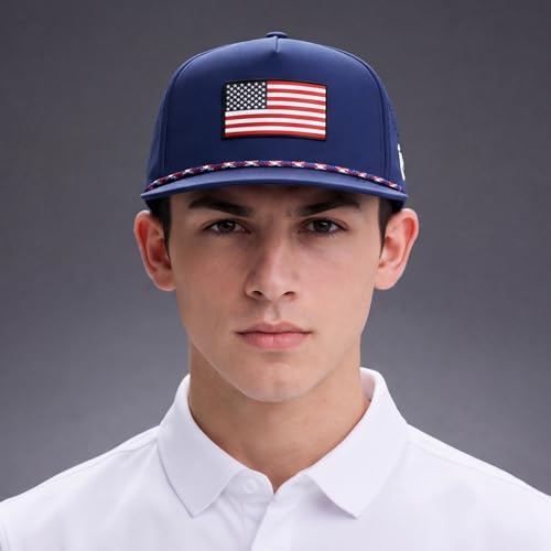 Waterproof Golf Snapback Hat American Flag Big Size Navy USA Variation