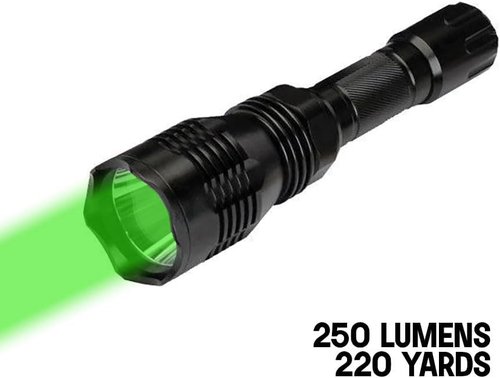 Cyclops Hunting Varmint Light Kit Rechargeable 250 Lumen Green Led Flashlight witn Multiple Mounting Options, No Case