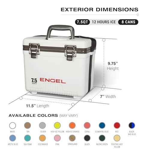 Engel UC7 7.5qt Leak-Proof, Air Tight, Drybox Cooler and Small Hard Shell Lunchbox for Men and Women