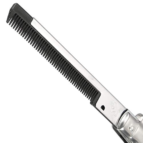 9-Inch Stainless Steel Switchblade Folding Pocket Comb - Locking Button