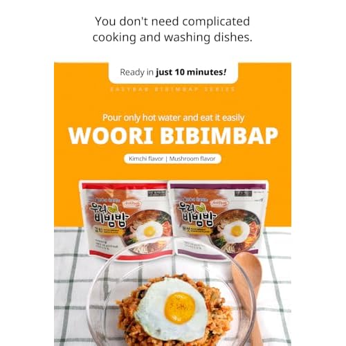 Easybab Korean Ready to Eat Bibimbap, Kimchi (2 PACK)