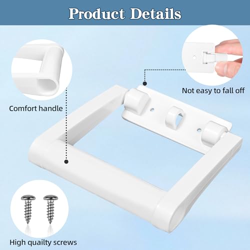 2 Pcs Plastic Cooler Handle Replacement for 25-72 Quart Coolers, Replacement Cooler Handle Parts Includes Screws, White