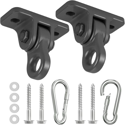 Heavy Duty Porch Swing Hangers Kit - 2 Pack Black Swing Hardware Hooks