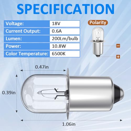 2 Pack 18V Xenon Bulb Replacement for Handheld Flashlights - EAGLEGGO