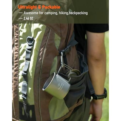 Camping Titanium Mugs Cups 300ml Camp Coffee Mug with Lid - Ultralight Backpacking Camp Cup for Hiking Backpacking Camping Open Fire