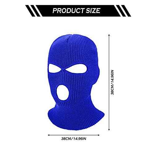 WILLBOND 2 Pieces Knitted Full Face Cover 3 Hole Mask Winter Balaclava Face Cover