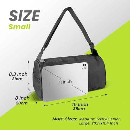 C&F BOGMOST Small Travel Duffel Bag Foldable Waterproof Gym Bag for Gym Beach Swim Bag Men Women Duffle Bag Lightweight Oxford Cloth Sports Bag -Black