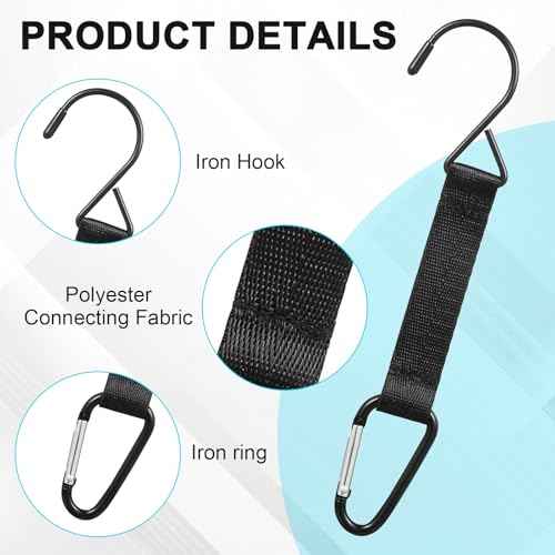 Fence Hooks for Bat Bags and Water Bottle, Hanging Buckles, Fence Clips for Backpacks, Metal Hanging Hooks for Baseball Tennis Softball Football Bag Outdoor Sports