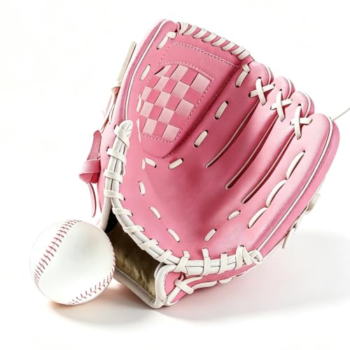Kids Youth Adult Baseball Glove 10.5'' Softball Mitt Left/Right Hand Pink