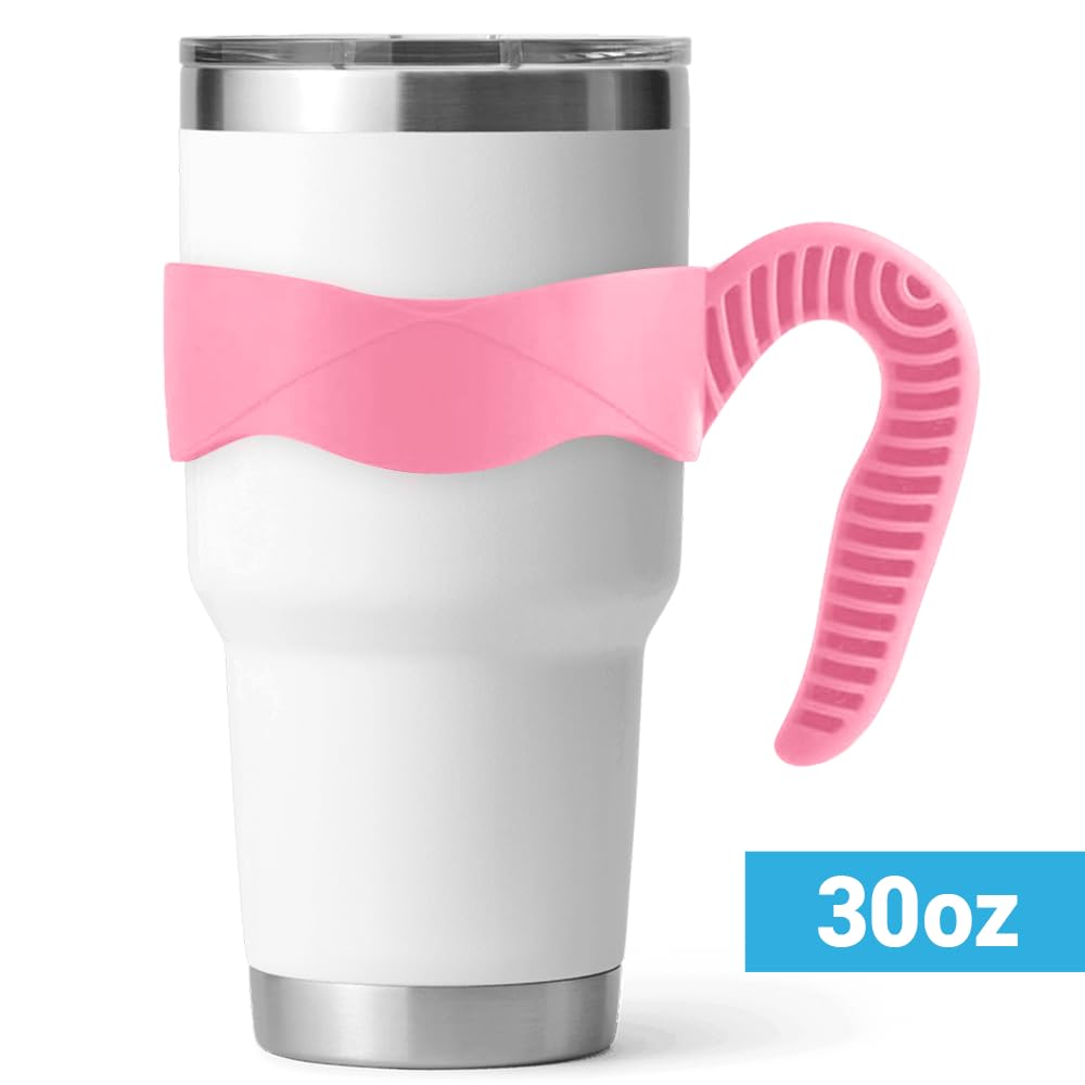 Hyturtle 2Pcs Stylish and Functional Pink Tumbler Handle For 30oz YETI Tumbler - Secure Grip, Lightweight, Dishwasher Safe - Ideal for Travel and Outdoor Activities - BPA Free