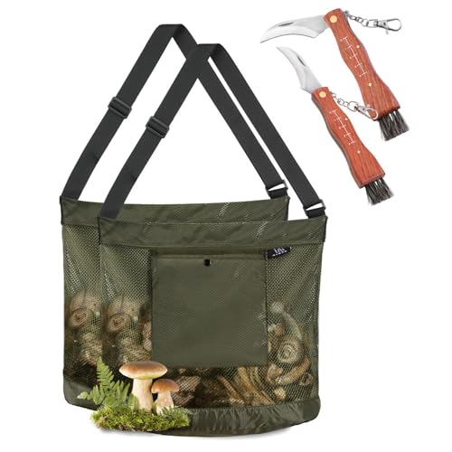 Mushroom Foraging Bag - Foraging Kit with Mesh Bag & Knife - 1 Pack