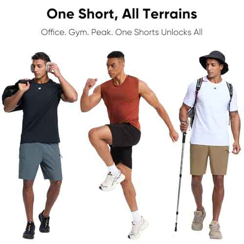 HOTSUIT Men's Hiking Cargo Shorts Quick Dry Lightweight Outdoor 7.5" Shorts with 4 Large Pockets