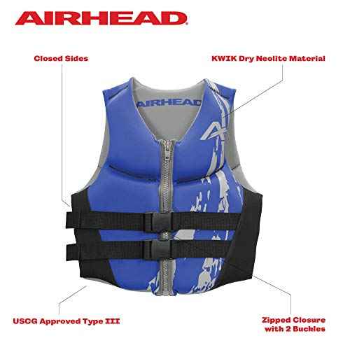 Airhead Swoosh Kwik-Dry Neolite Life Jacket, US Coast Goard Approved Type III Life Jacket, Adult and Youth Sizes